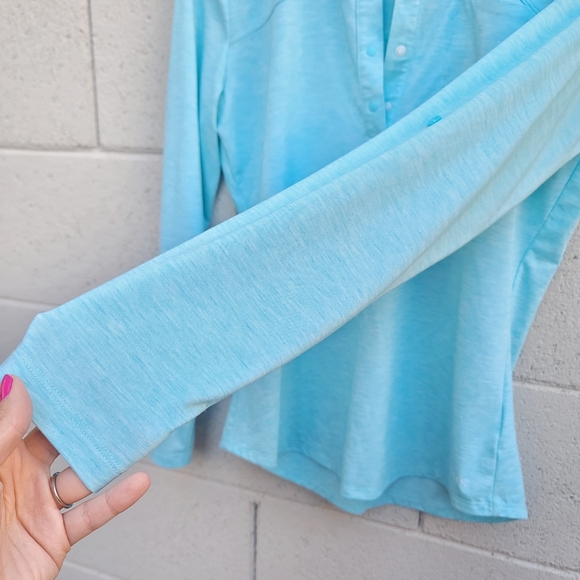 SIMMS | Women's Drifter Tech Henley in Turquoise Size Small - Picture 10 of 16